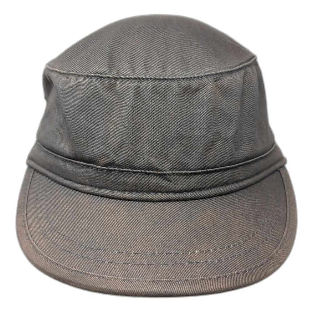 econscious Army Cap Gray One Size Organic Cotton Plain Flat Top Slideback Hat